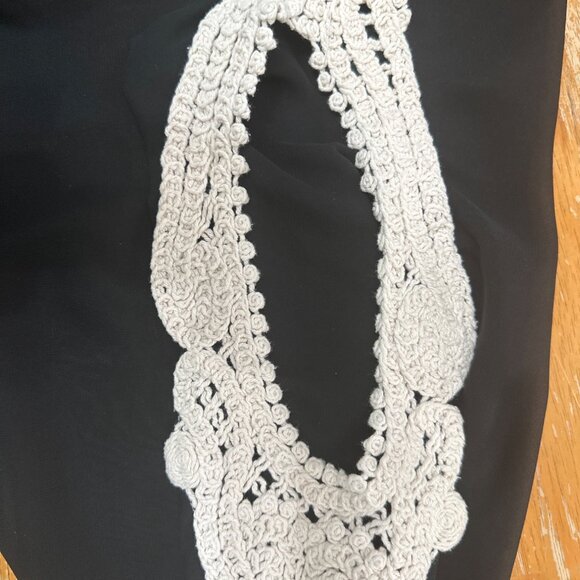 American Dream Black Sheer Cover Up Tunic Crochet Shoulders Lace Detail Size 2X - Picture 8 of 9